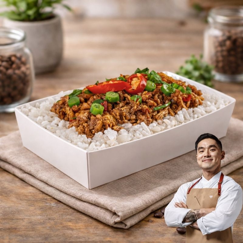 Chicken Pad Kra Pao Rice